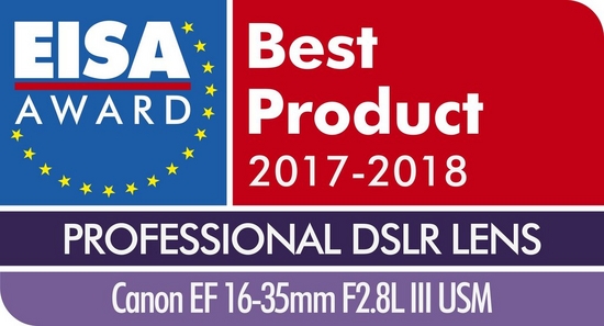 EISA Award Logo Canon EF 16-35mm F2